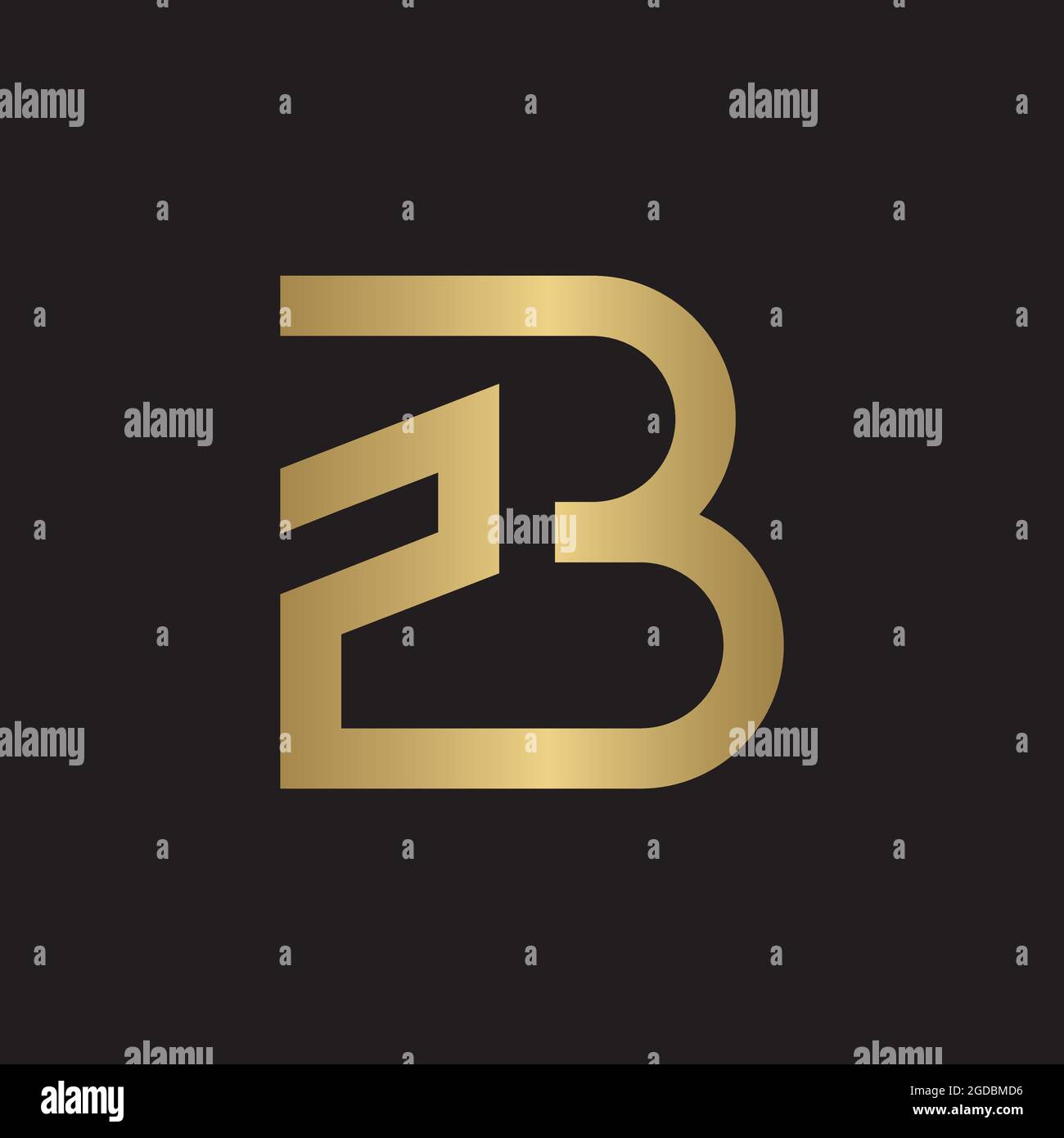 Initiales de l'alphabet logo PB, BP, B et P. Illustration de Vecteur