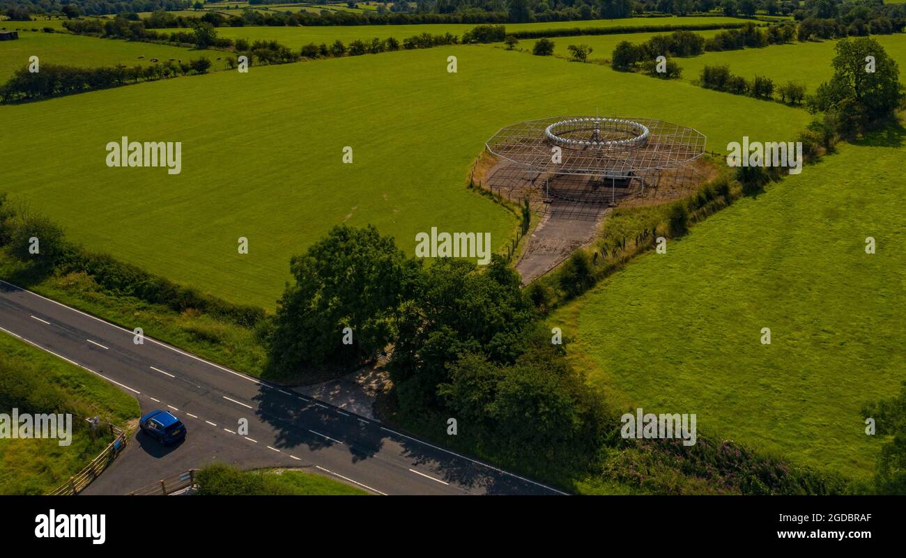 Gamme omnidirectionnelle à très haute fréquence Drone View VOR Ground station National Air Traffic Control transmetteur VOR DME Trent Derbyshire Banque D'Images