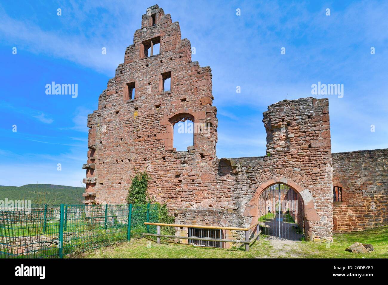 Partie de la ruine de l'abbaye historique de Limbourg dans la forêt du Palatinat en Allemagne Banque D'Images