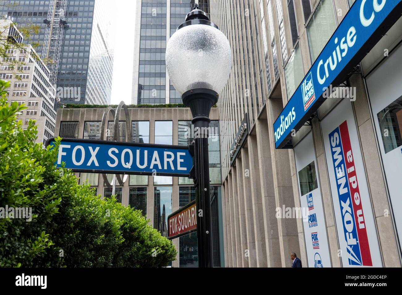 Enseigne Fox Square, 1211 6th Avenue, NYC, Etats-Unis Banque D'Images