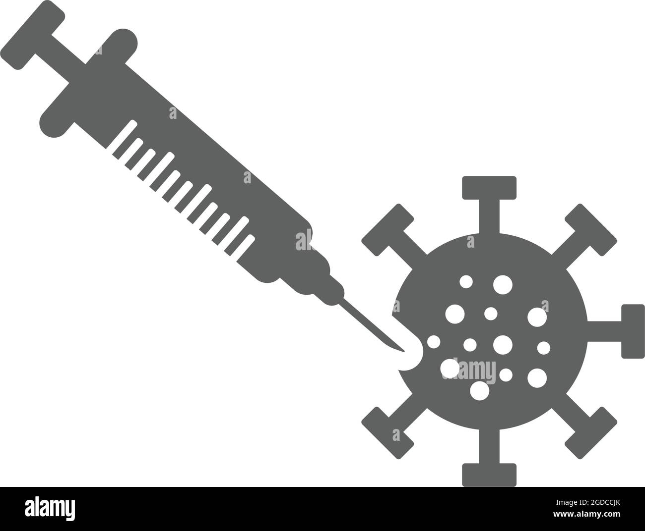 Coronavirus, icône du vaccin - fichier EPS vectoriel. Utilisation parfaite pour les supports d'impression, le Web, les images de stock, l'utilisation commerciale ou tout type de projet de conception. Illustration de Vecteur