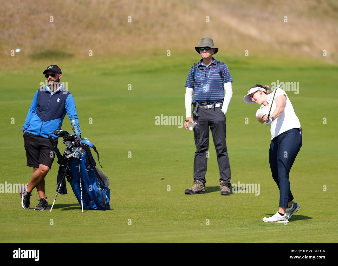 Leven, Royaume-Uni. 10 août 2021. Alison Muirhead (Écosse) lors d'une séance d'entraînement du Trust Golf Women's Scottish Open à Dumbarnie Links, Leven, Fife, Écosse. Crédit: SPP Sport presse photo. /Alamy Live News Banque D'Images