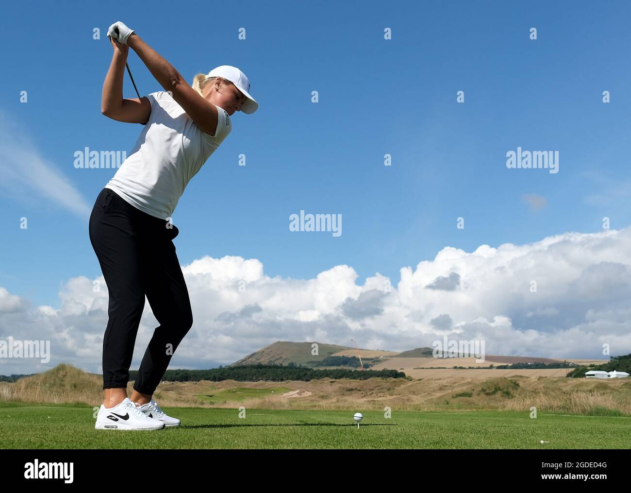 Leven, Royaume-Uni. 10 août 2021. Anna Nordqvist (Suède) lors d'une séance d'entraînement de l'Open d'Écosse des femmes du Golf Trust à Dumbarnie Links, Leven, Fife, Écosse. Crédit: SPP Sport presse photo. /Alamy Live News Banque D'Images