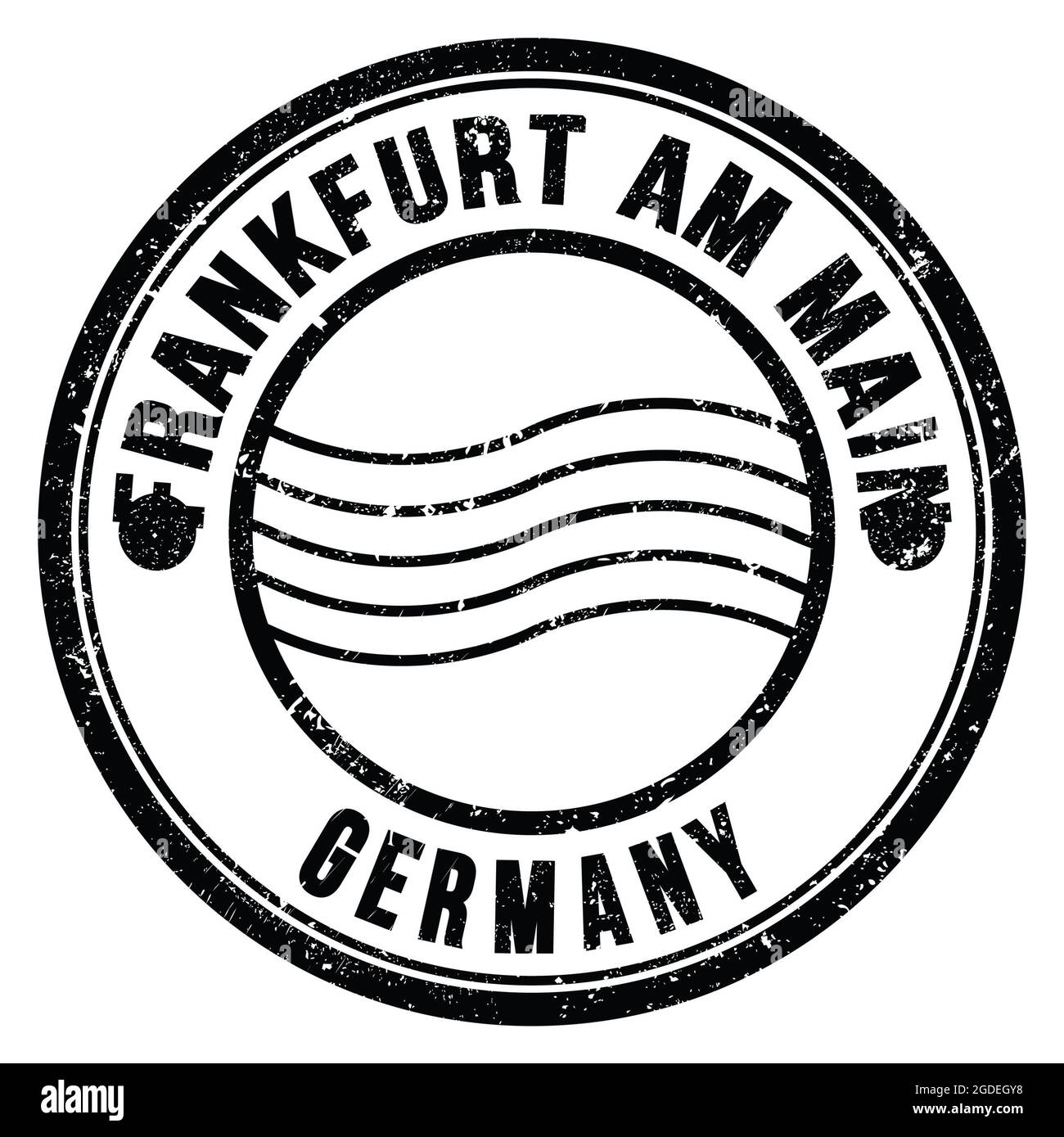 FRANCFORT AM MAIN - ALLEMAGNE, mots écrits sur le timbre postal rond noir Banque D'Images