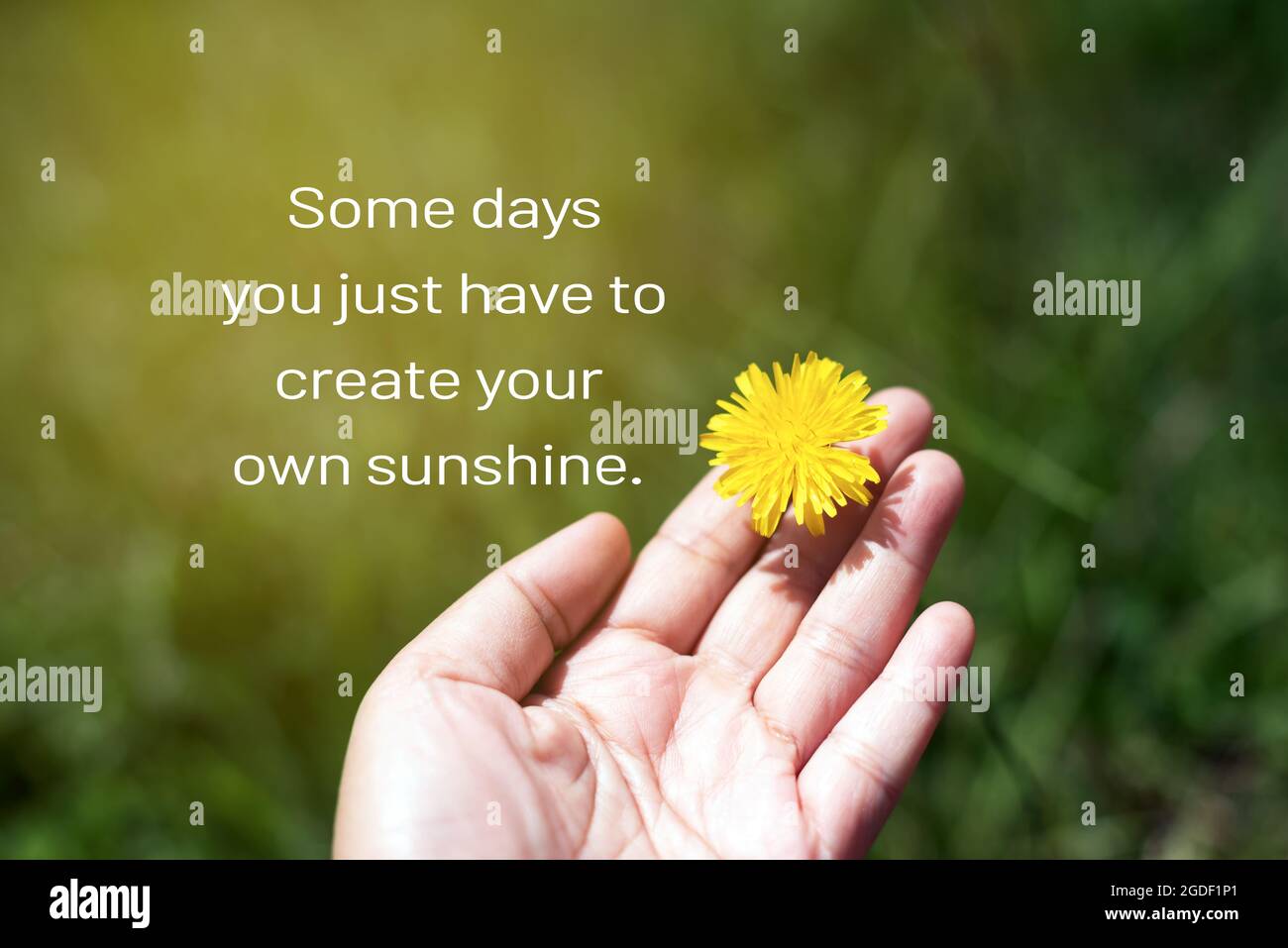Citations motivationnelles et inspirantes - certains jours, il vous suffit de créer votre propre soleil. Banque D'Images