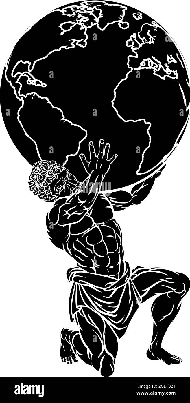 Illustration du mythe grec Titan d'Atlas Illustration de Vecteur