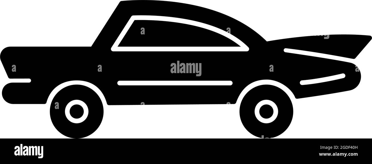 Icône de glyphe noir de voiture classique Illustration de Vecteur