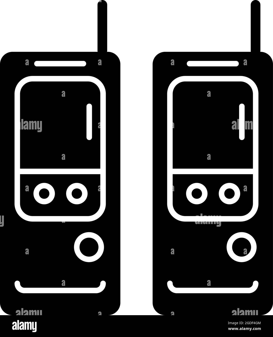 Icône de glyphe noir de walkie-talkie Illustration de Vecteur