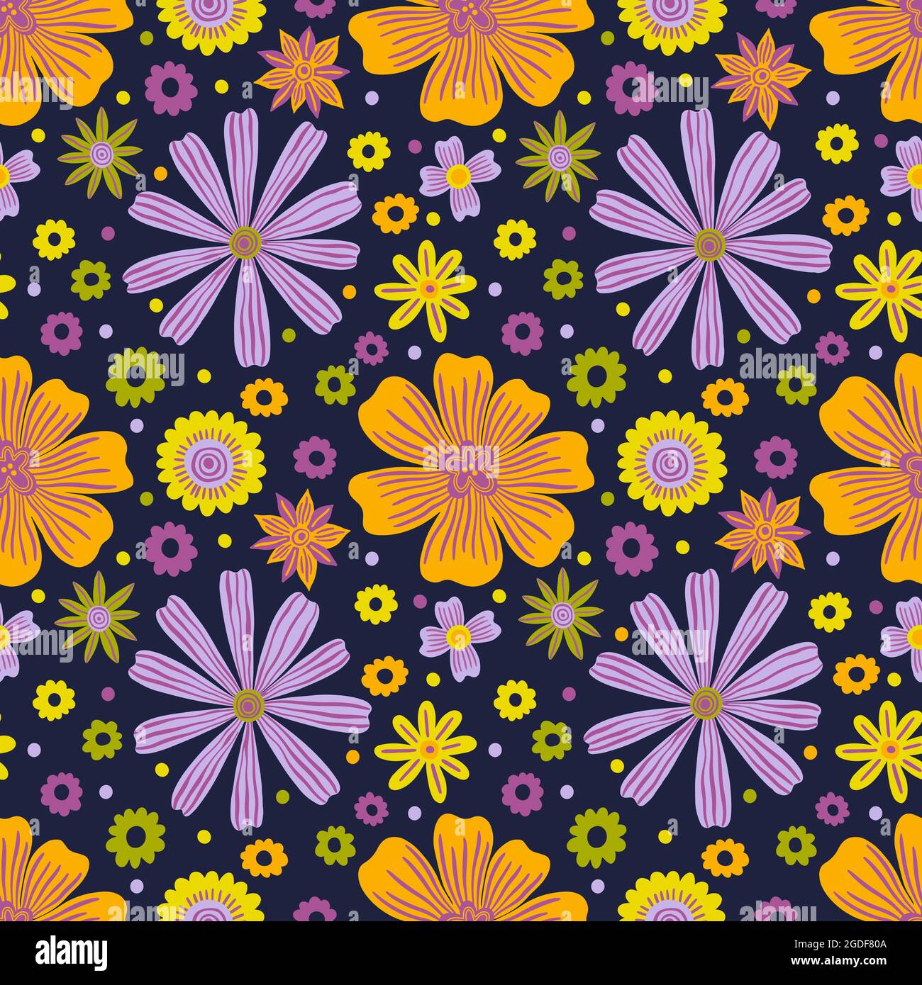 Motif floral botanique sans couture bourgeon fleur.imprimé nature de fond.papier peint décoratif Illustration de Vecteur