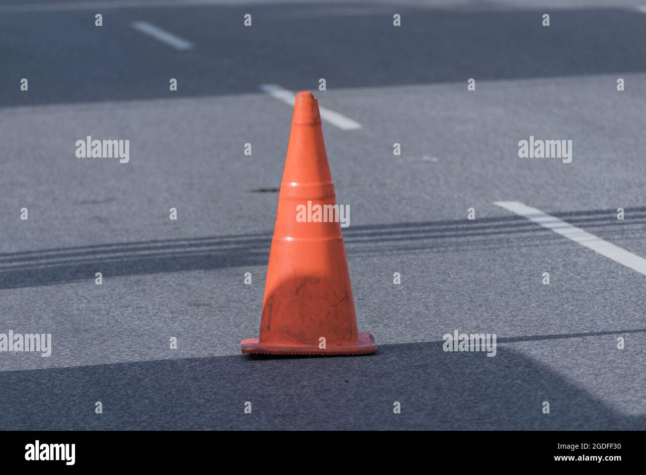 Cone pour commander la circulation routière en Amérique centrale, au Guatemala. Banque D'Images