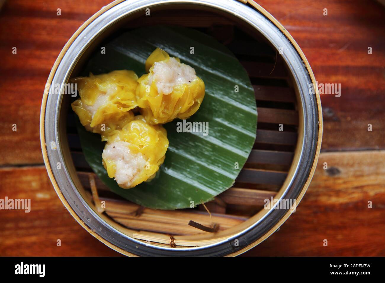 Boulettes de porc chinoises cuites à la vapeur dim sum Banque D'Images