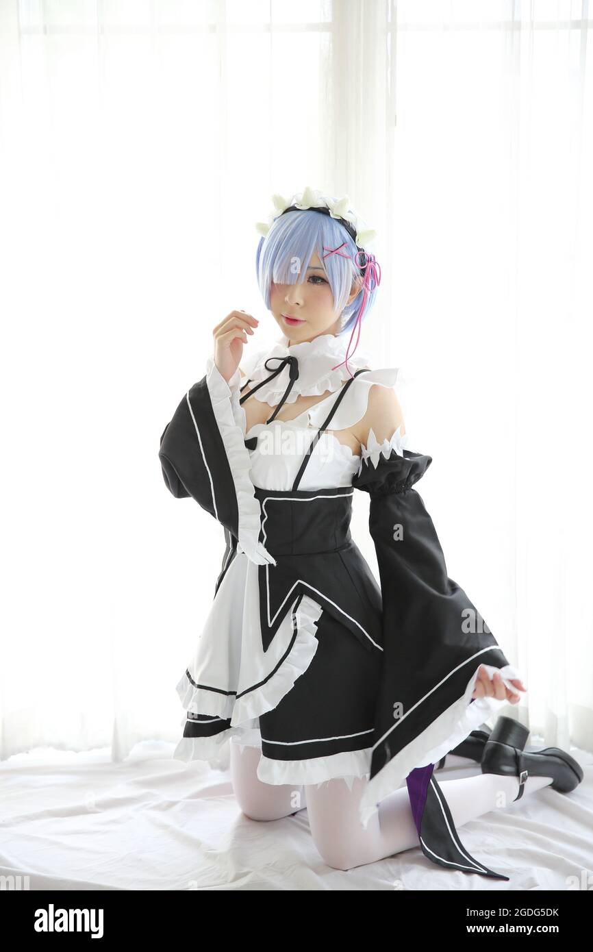 Japon anime coplay fille en ton blanc Photo Stock - Alamy