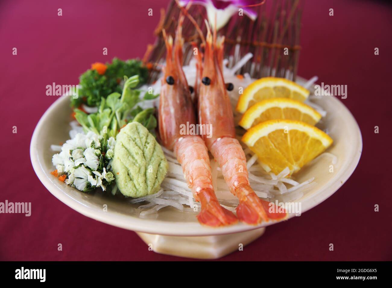 Sashimi de crevettes de Bolan Banque D'Images