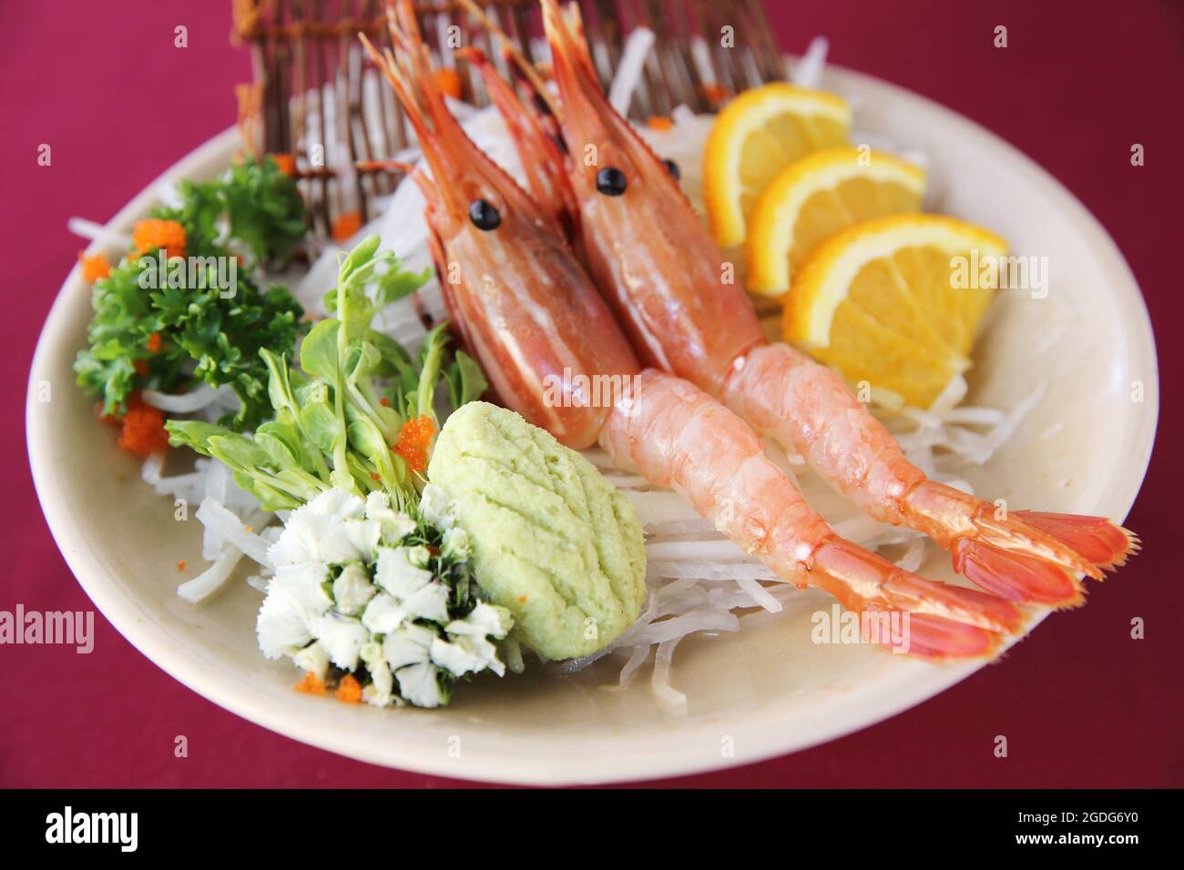 Sashimi de crevettes de Bolan Banque D'Images