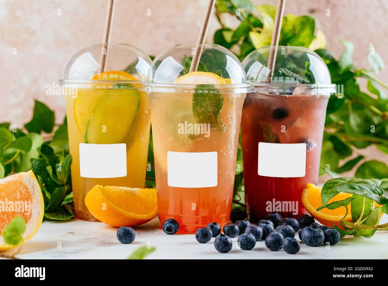 limonades d'agrumes d'été à emporter Banque D'Images