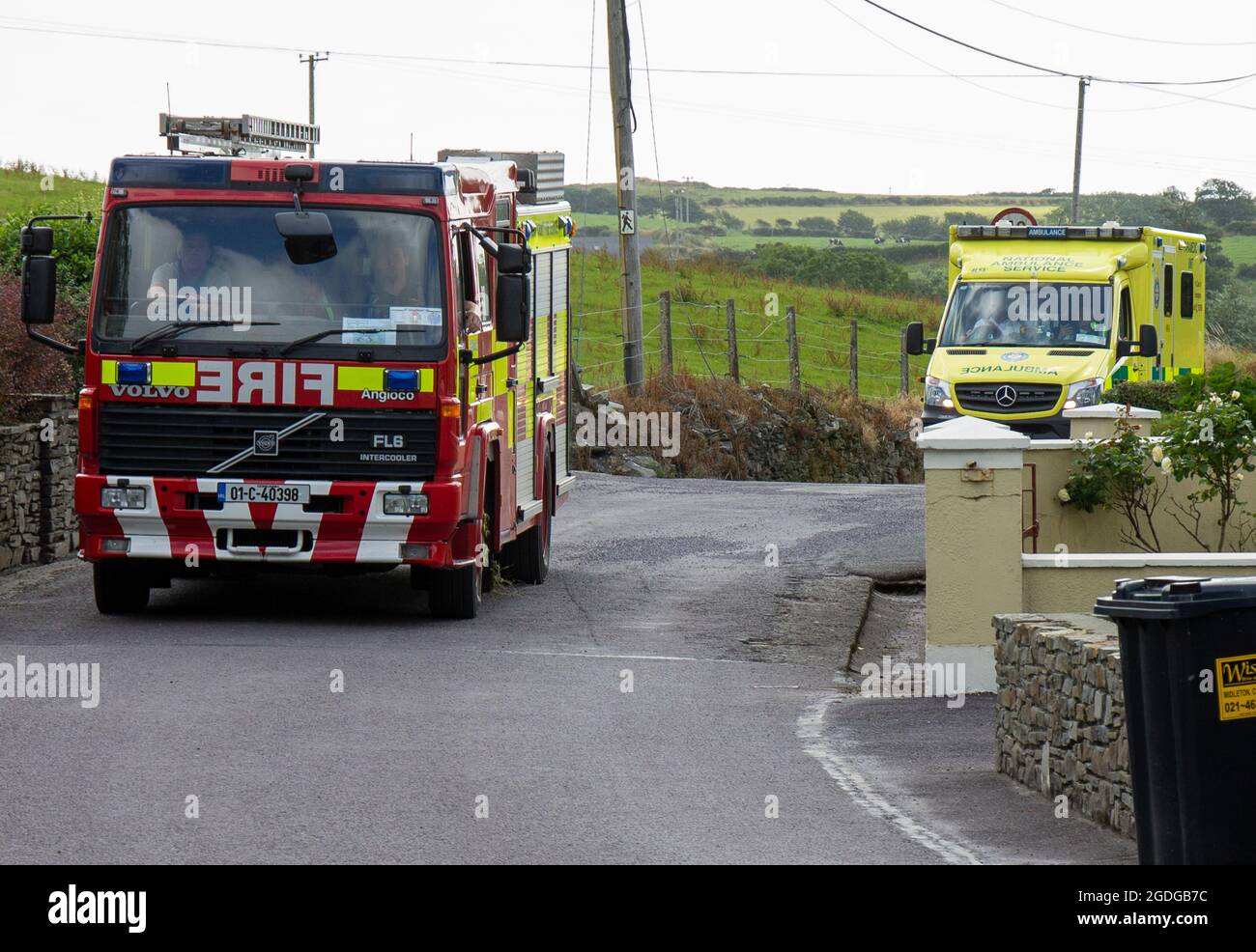 Moteur d'incendie Volvo FL6 intercooler avec service d'incendie irlandais Banque D'Images