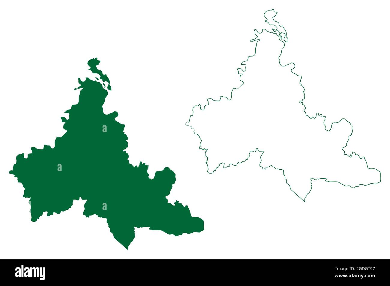 Carte du district de Kushinagar (État de l'Uttar Pradesh, République de l'Inde) illustration du vecteur, schéma de scribble carte de Kushinagar Illustration de Vecteur