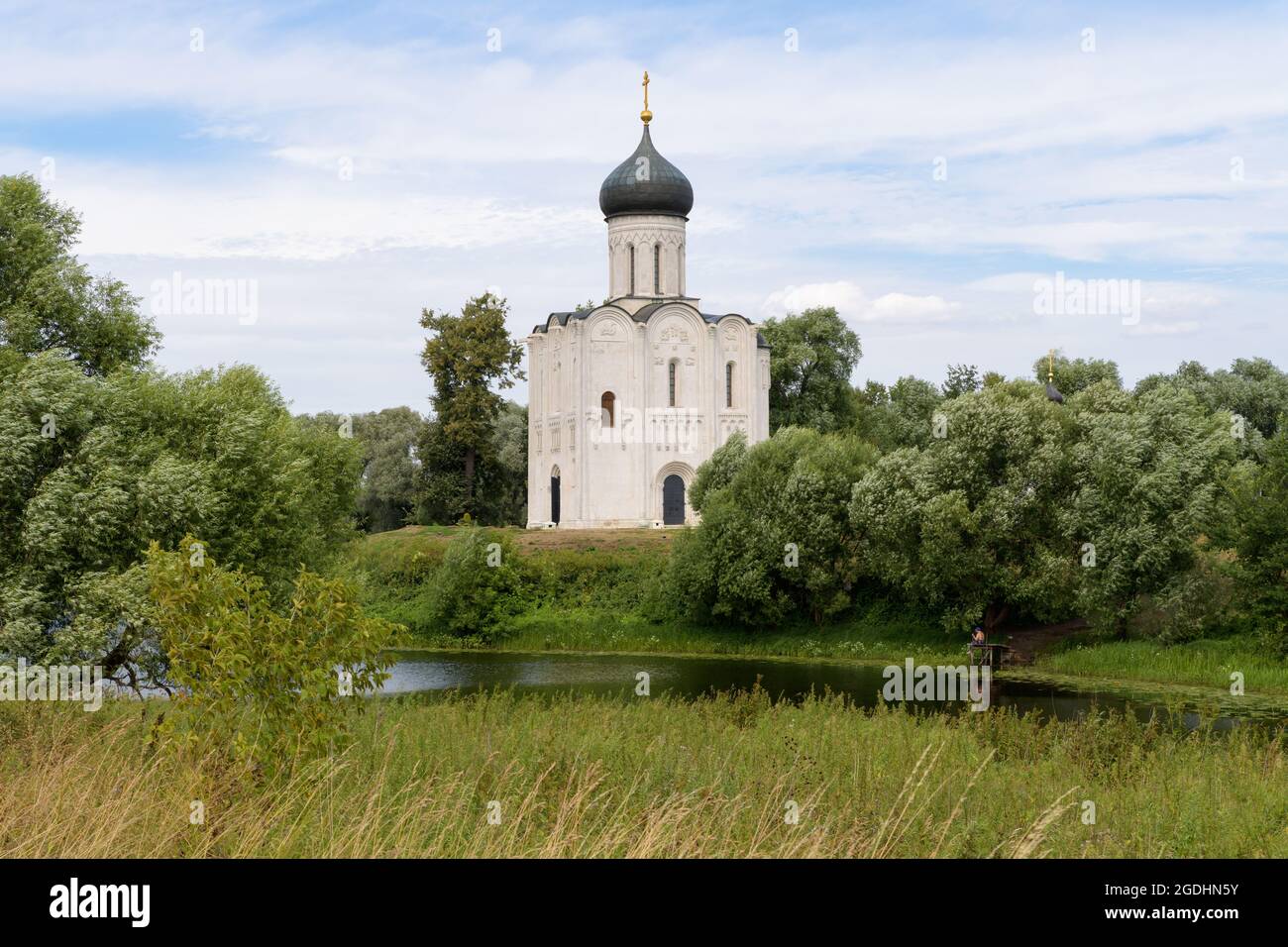 L'église de l'intercession de la Sainte Vierge sur la rivière Nerl ou 'Pokrova na Nerli'. Bogolubovo près de Vladimir, Russie Banque D'Images
