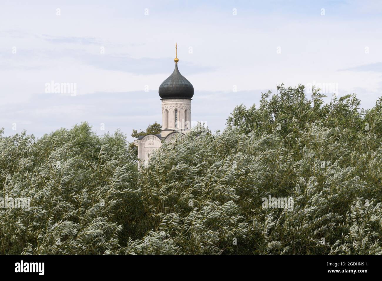 L'église de l'intercession de la Sainte Vierge sur la rivière Nerl ou 'Pokrova na Nerli'. Bogolubovo près de Vladimir, Russie Banque D'Images