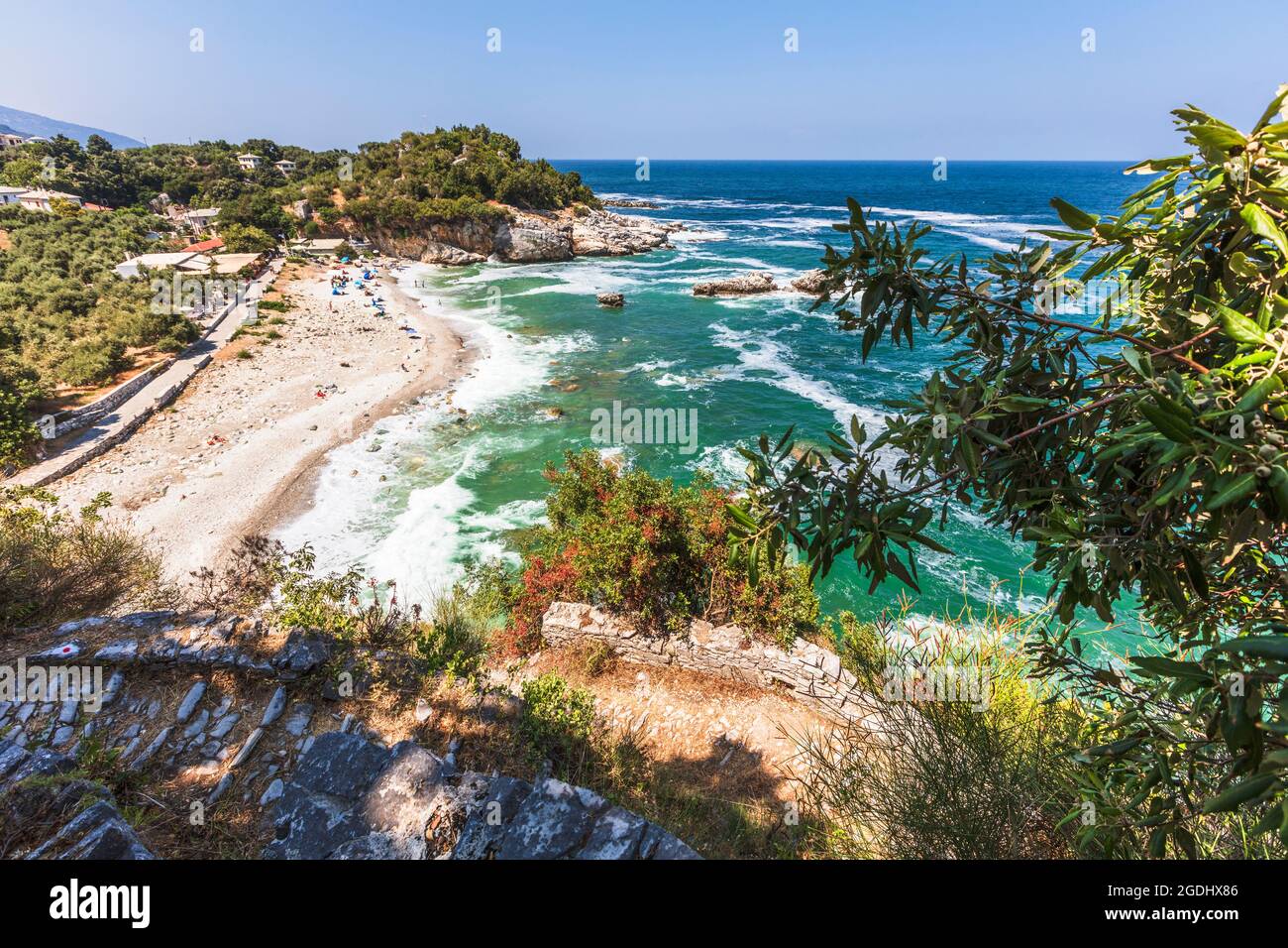 Agios Ioannis, Pélion, Grèce - juillet 2021 : Plage de Damouchari Banque D'Images