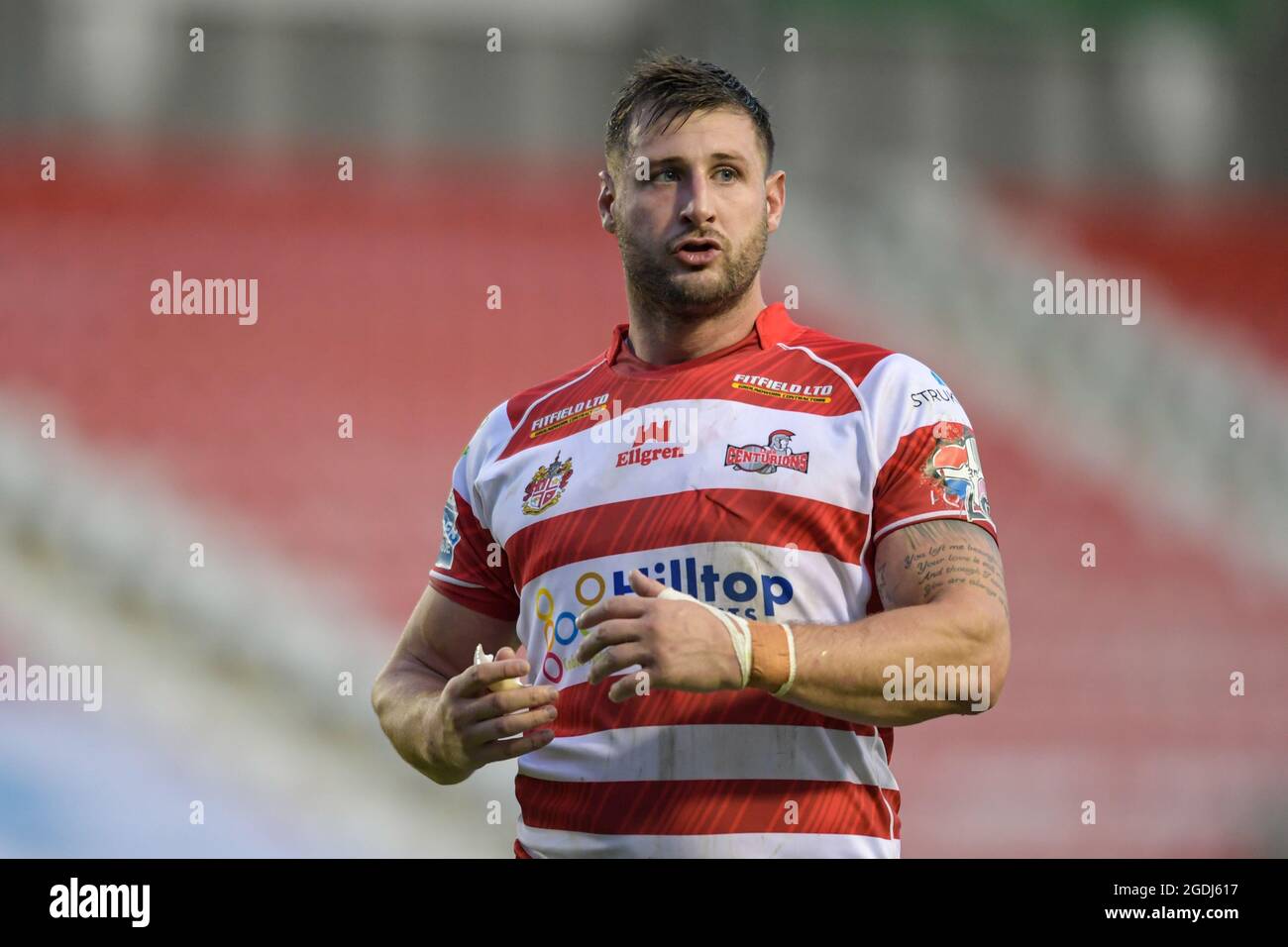 Alex Gerrard (15) de Leigh Centurion en action pendant le jeu Banque D'Images