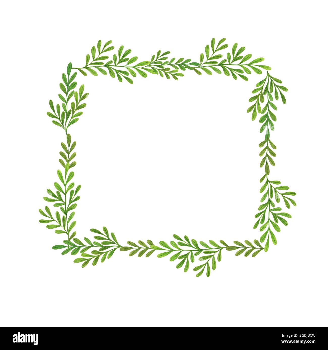 Cadre Feuille Aquarelle/feuilles/faire-part De Mariage/petit Ensemble/ clipart/eucalyptus/feuille Sauvage/printemps/vert -, image size:1300x1390