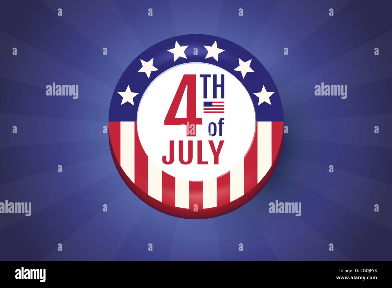 Bannière vectorielle pour le 4 juillet sur fond abstrait. Affiche vectorielle pour la journée de l'indépendance des États-Unis. Illustration de Vecteur