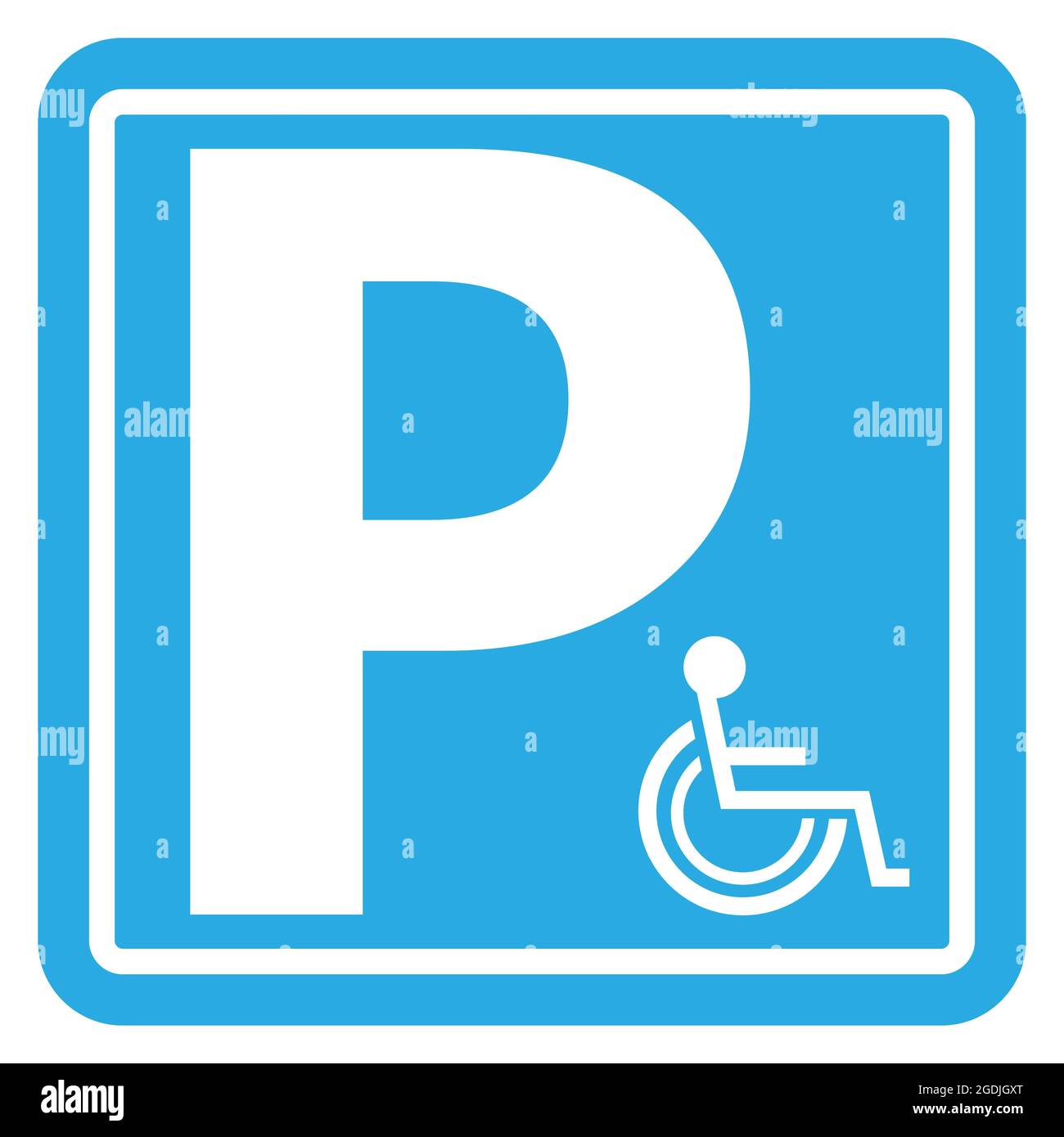 Arrière-plan de stationnement désactivé. Panneau bleu pour fauteuil roulant. Jeu d'icônes handicapés. Parking Illustration de Vecteur