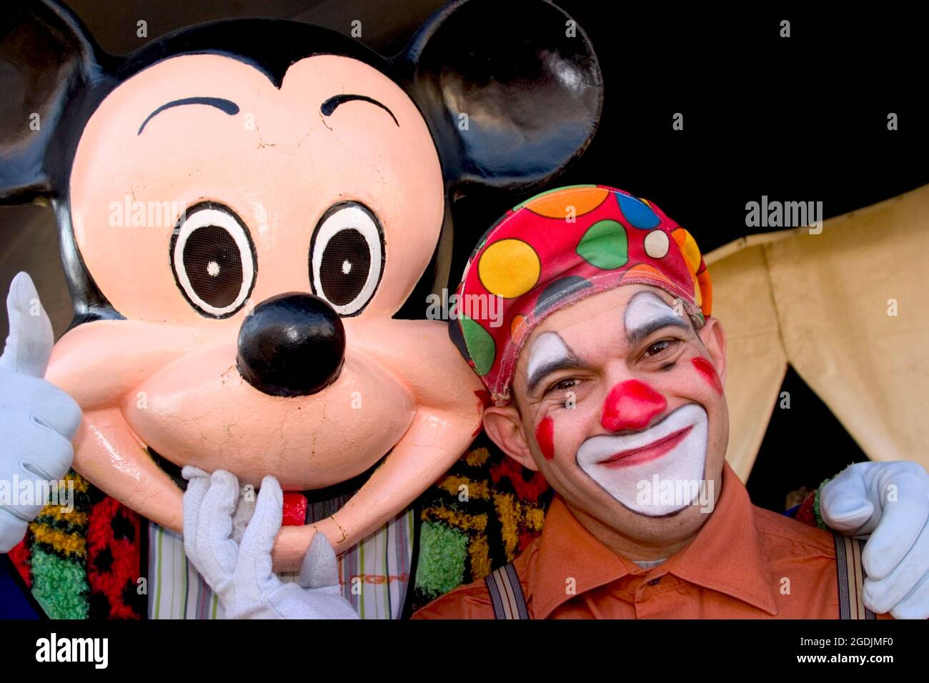 Clown et Mickey Mouse, portrait Banque D'Images