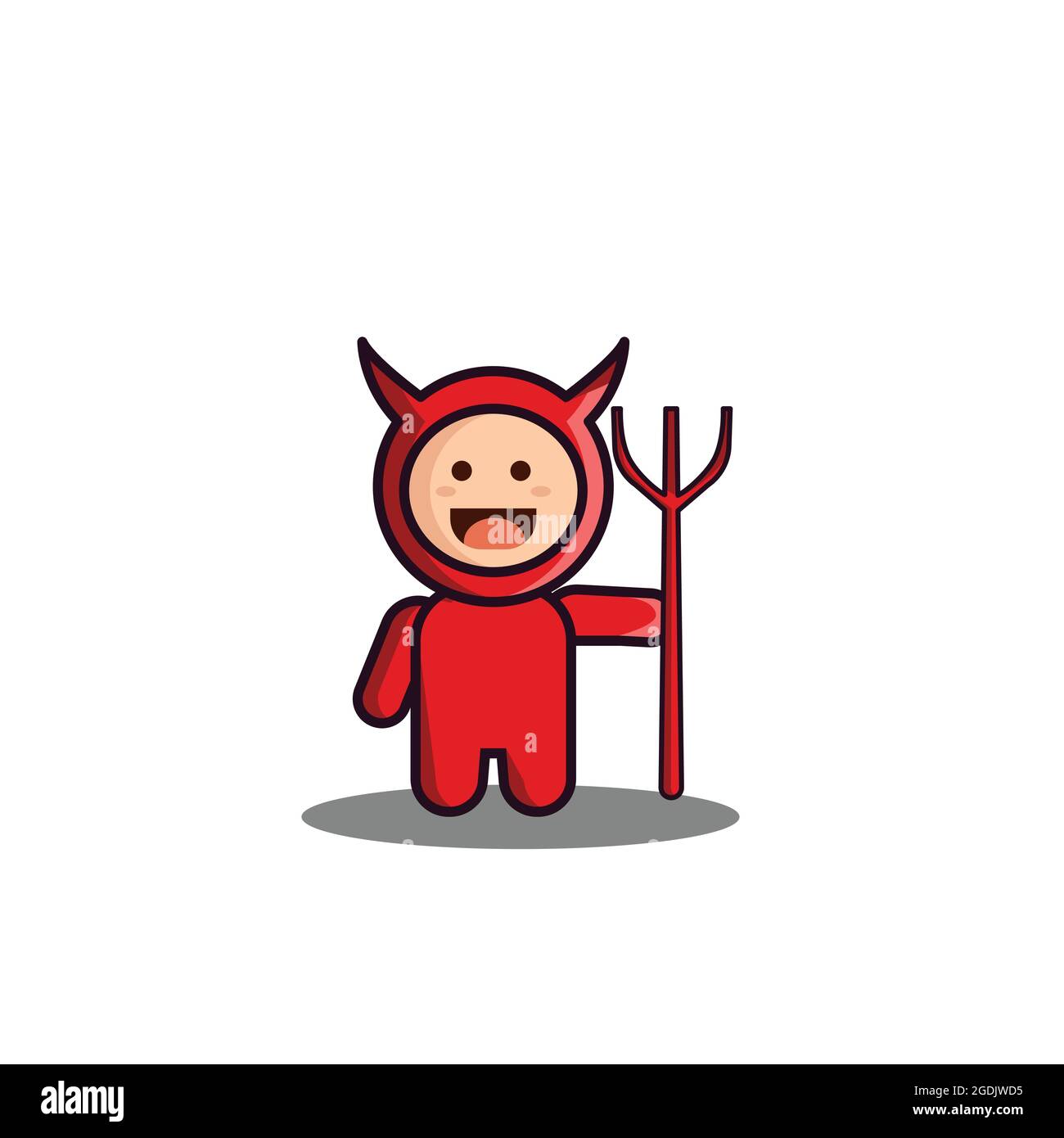 mignon diable simple style illustration image vectorielle, mignon diable isolé Illustration de Vecteur