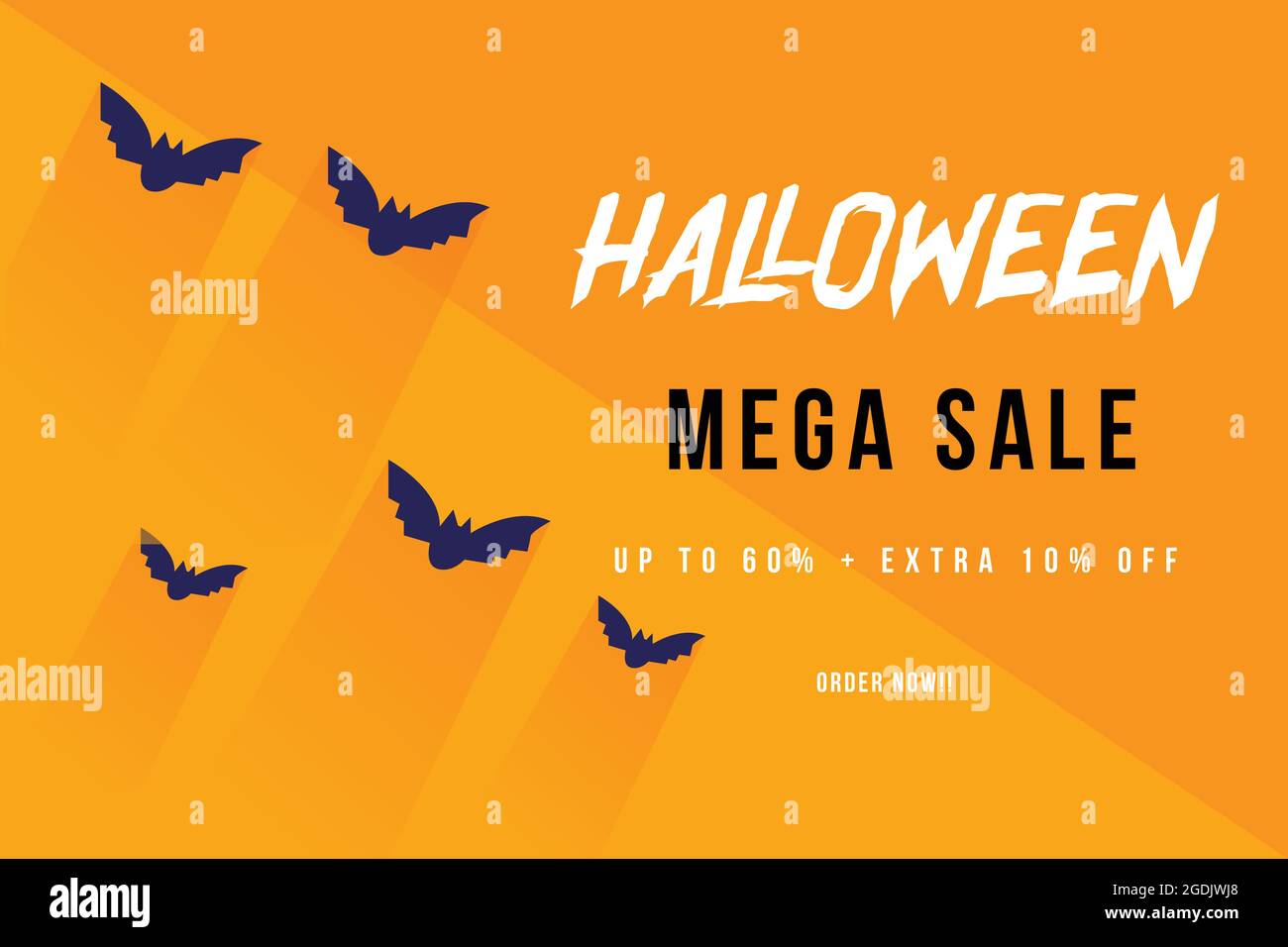 Bannière d'offre spéciale Halloween simple avec la batte Illustration de Vecteur