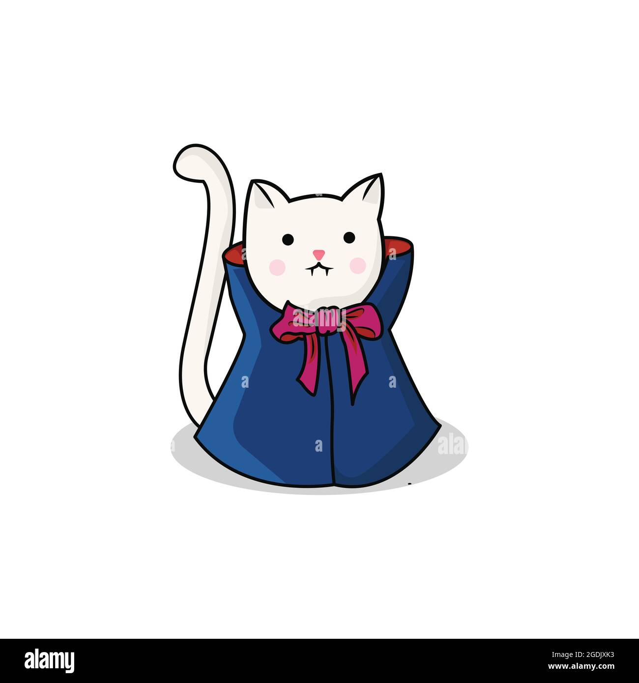 Un petit chat vampire mignon, chat mignon, chat vampire, lustration coupée, animal mignon Illustration de Vecteur