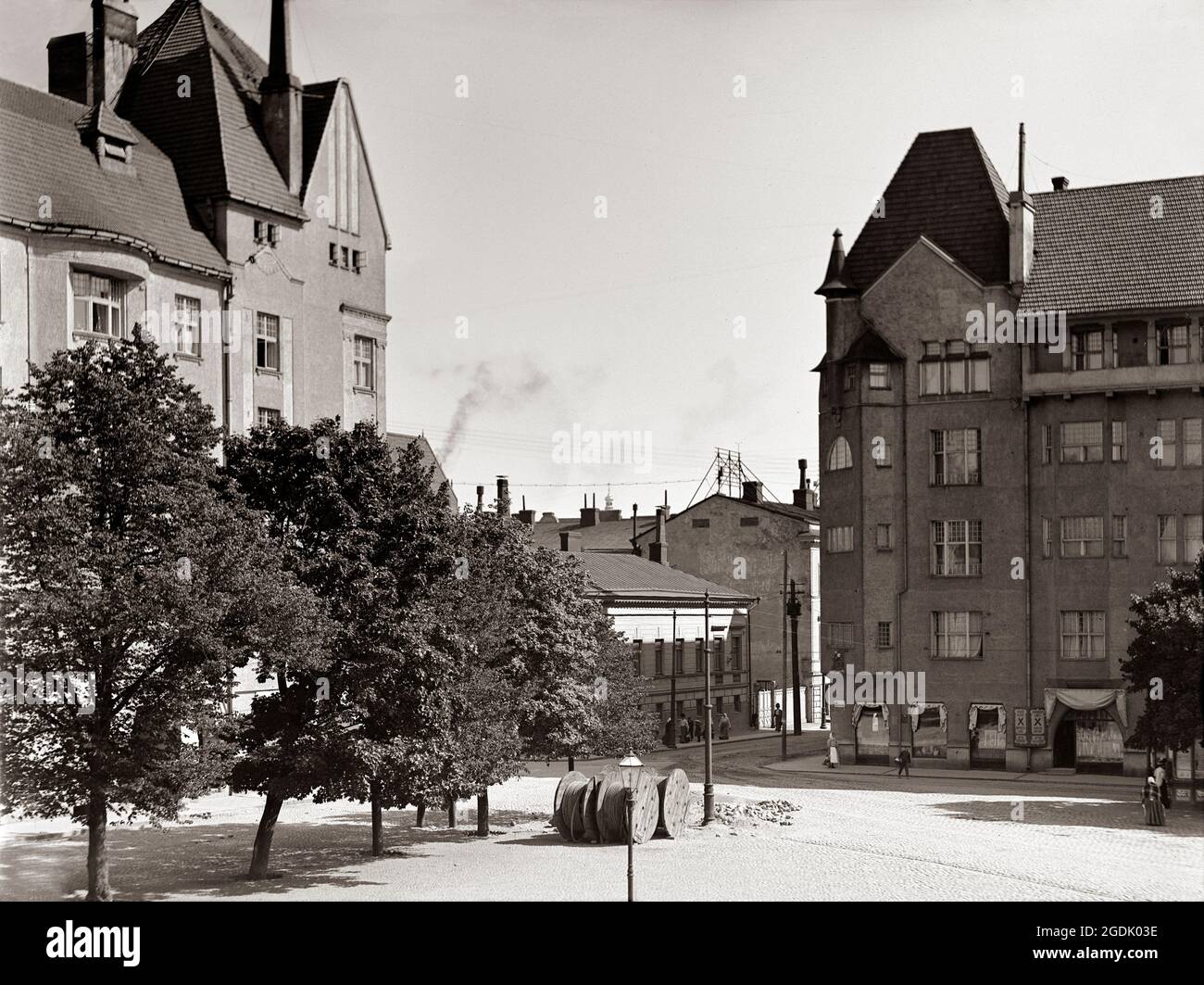 Local, Scandanavian, début du siècle architecture à Helsinki, Finlande, vers 1908. Banque D'Images