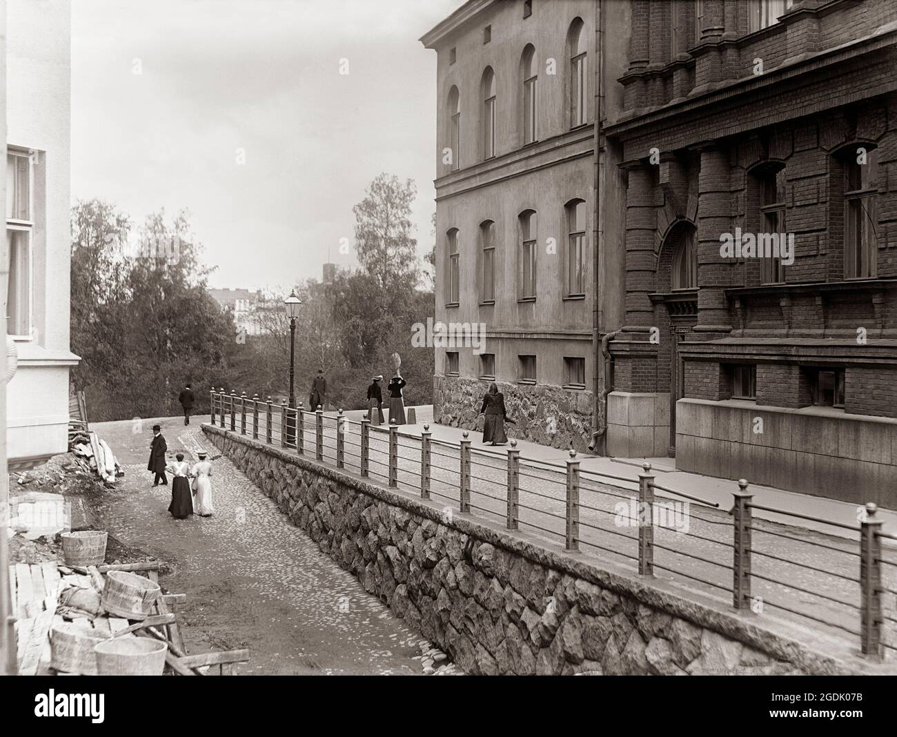 Local, Scandanavian, début du siècle architecture à Helsinki, Finlande, vers 1908. Banque D'Images