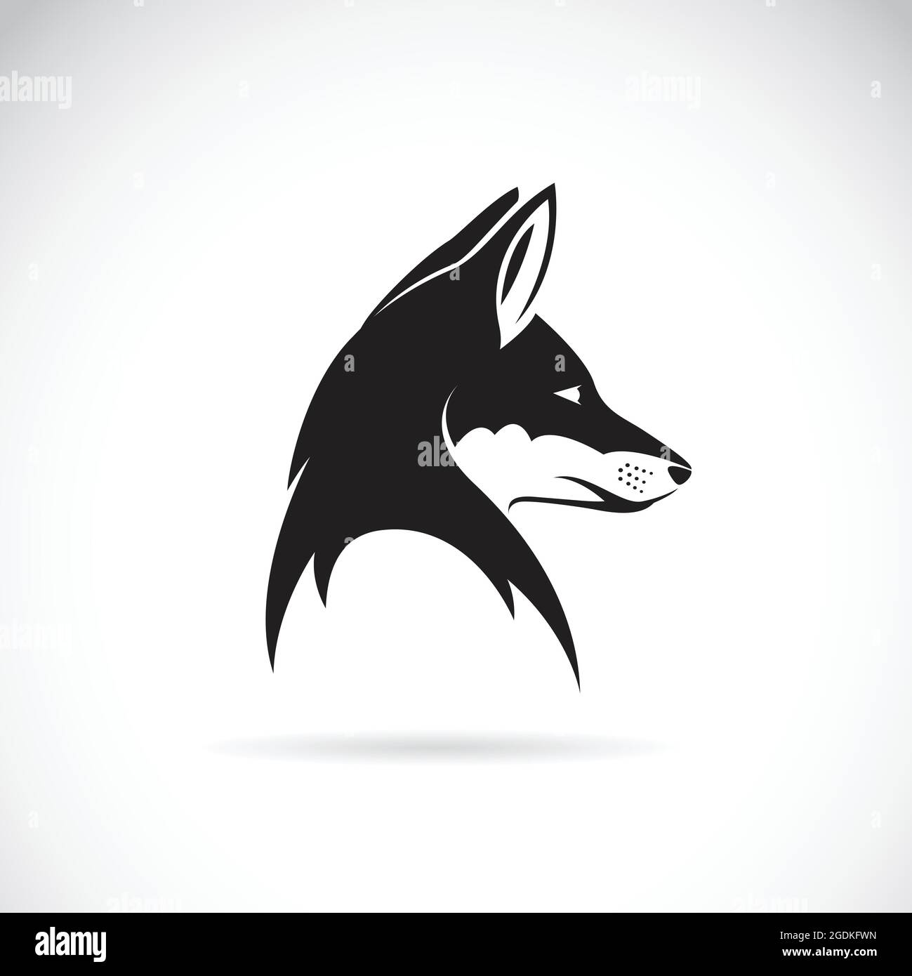 Image vectorielle d'une tête de renard sur fond blanc. Illustration vectorielle superposée facile à modifier. Animaux sauvages. Illustration de Vecteur