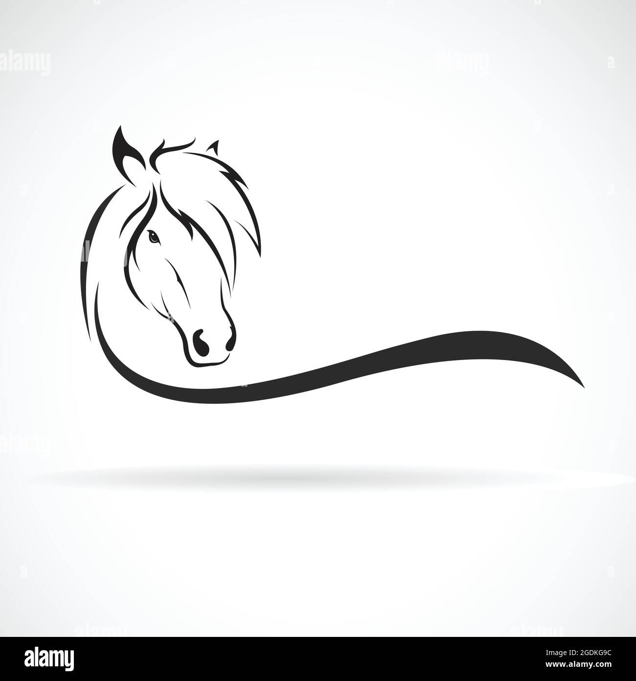 Motif vectoriel de la tête de cheval sur fond blanc. Animaux sauvages. Logo ou icône cheval. Illustration vectorielle superposée facile à modifier. Illustration de Vecteur