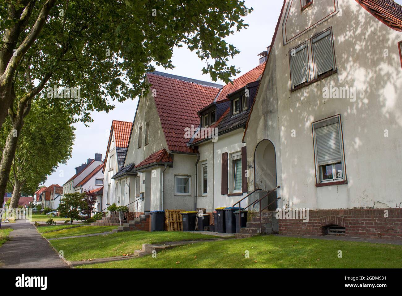 Kamp-Lintfort - rue dans la petite ville allemande, Rhénanie-du-Nord-Westphalie, Allemagne Banque D'Images