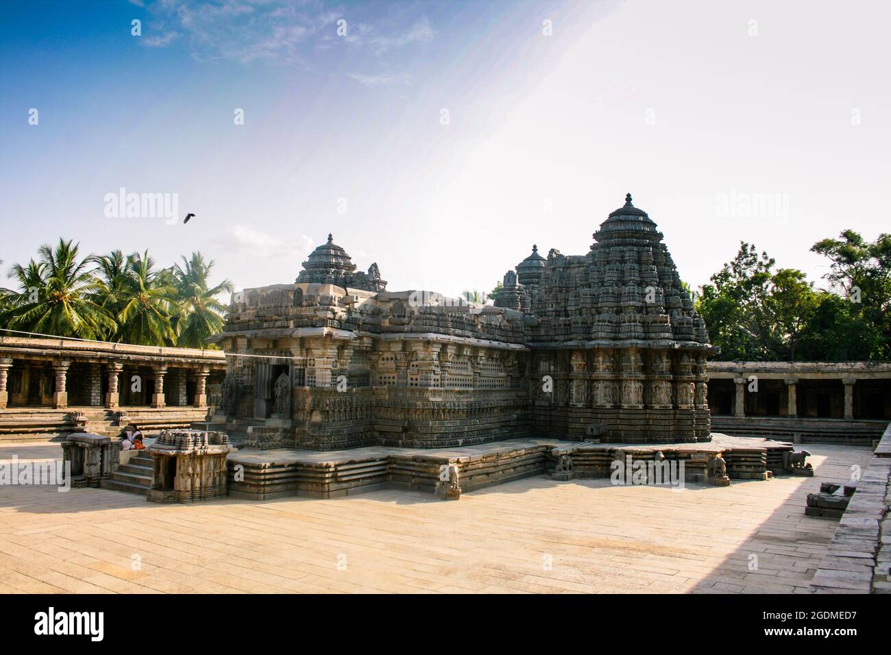 Consacrée en 1258 EC, ruines de l'ancien temple hindou de 750 ans à Somnathpur, Mysore, Karnataka, Inde. Dédié au Seigneur Vishnu. Banque D'Images