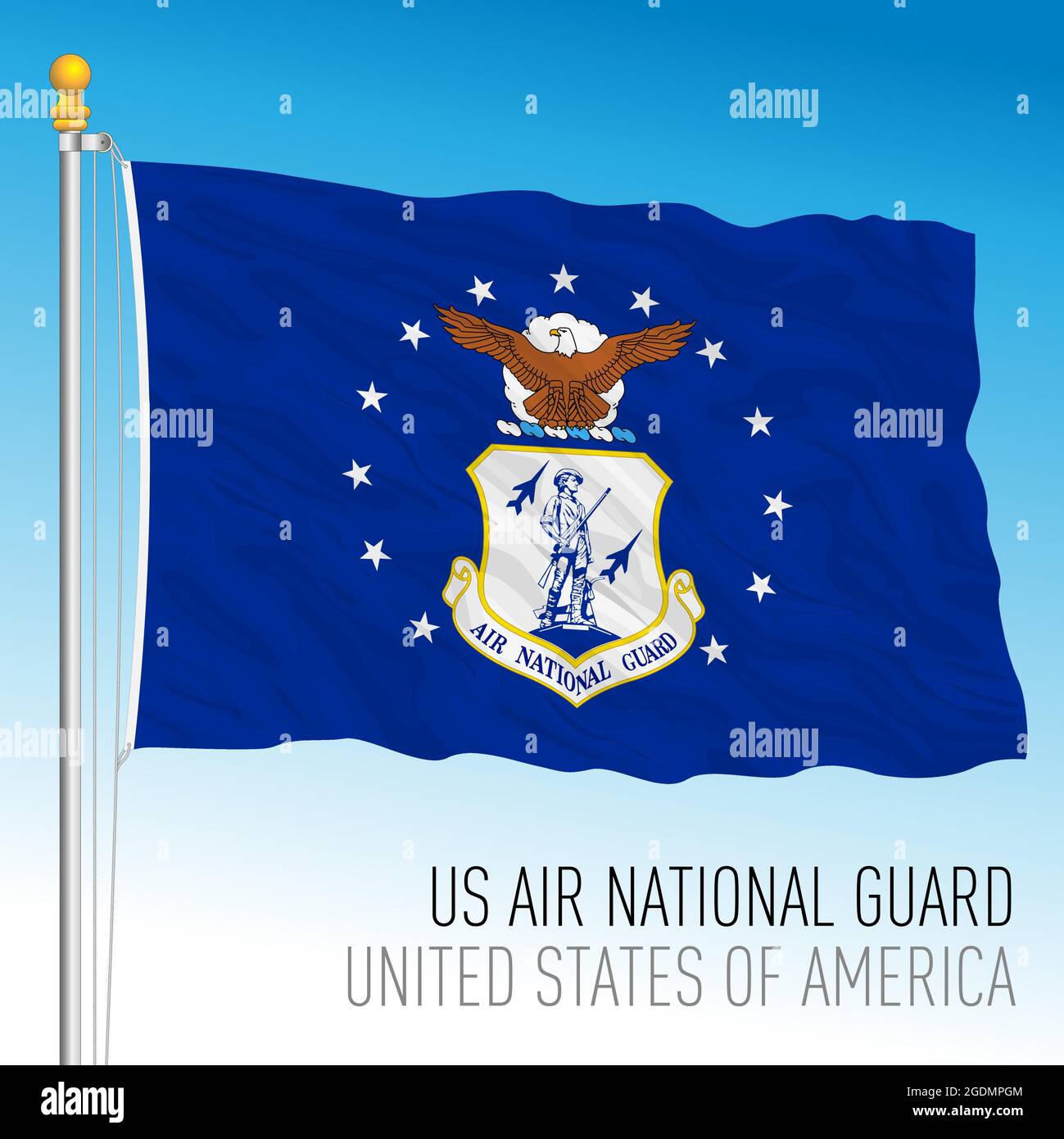 DRAPEAU DE LA Garde nationale AÉRIENNE DES ÉTATS-Unis, États-Unis d'Amérique, illustration vectorielle Illustration de Vecteur