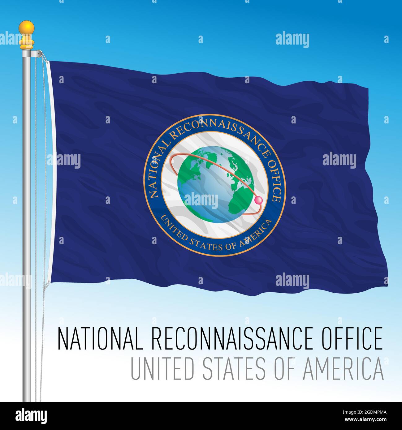 DRAPEAU DE L'OFFICE national de reconnaissance DES ÉTATS-UNIS, États-Unis d'Amérique, illustration vectorielle Illustration de Vecteur