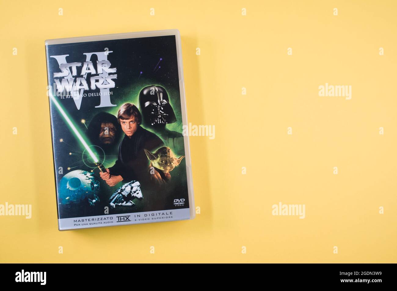 Star Wars original trilogie film DVD avec espace pour le texte Banque D'Images
