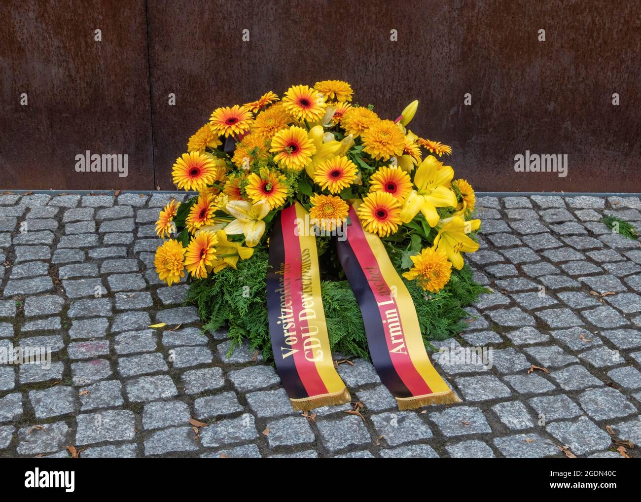 Mémorial du mur de Berlin, Mitte-Berlin, Allemagne. La CITES et les pays se souviennent des victimes du mur de Berlin à l'occasion du 60e anniversaire de la construction Banque D'Images