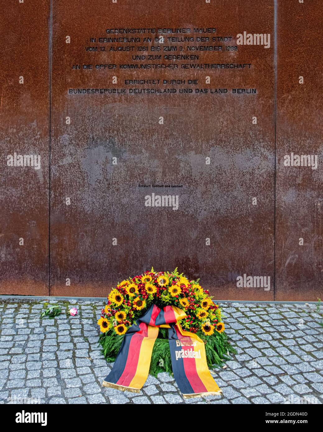 Mémorial du mur de Berlin, Mitte-Berlin, Allemagne. La CITES et les pays se souviennent des victimes du mur de Berlin à l'occasion du 60e anniversaire de la construction Banque D'Images