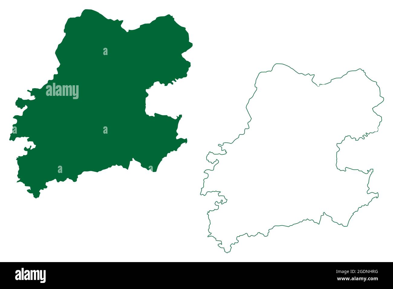 District de Mau (État de l'Uttar Pradesh, République de l'Inde) carte illustration vectorielle, scribble croquis carte de Mau Illustration de Vecteur