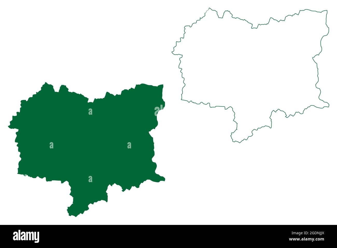 District de Meerut (État de l'Uttar Pradesh, République de l'Inde) carte illustration vectorielle, scribble sketch carte de Meerut Illustration de Vecteur