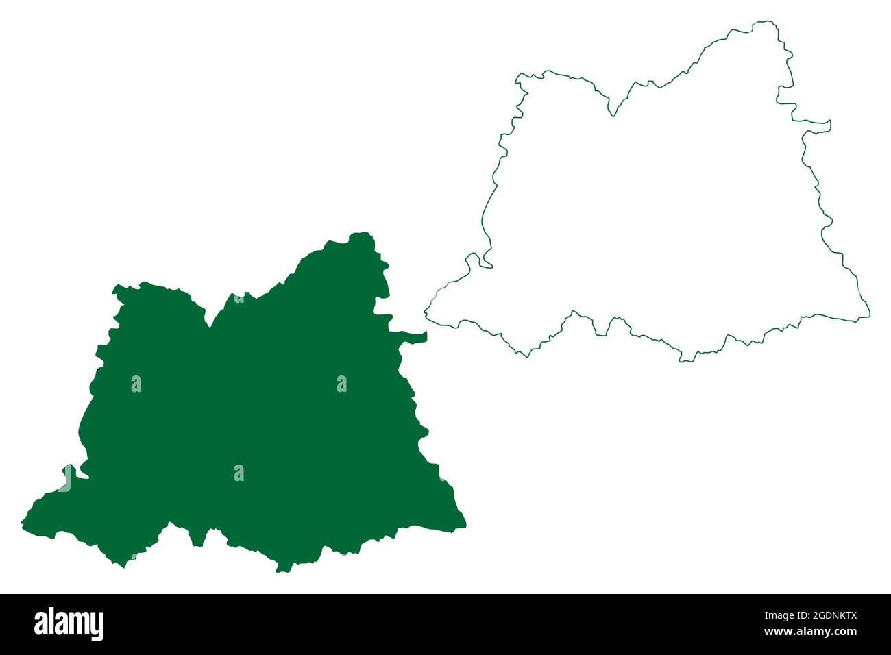 Carte du district de Muzaffarnagar (État de l'Uttar Pradesh, République de l'Inde) illustration du vecteur, schéma griffé carte de Muzaffarnagar Illustration de Vecteur
