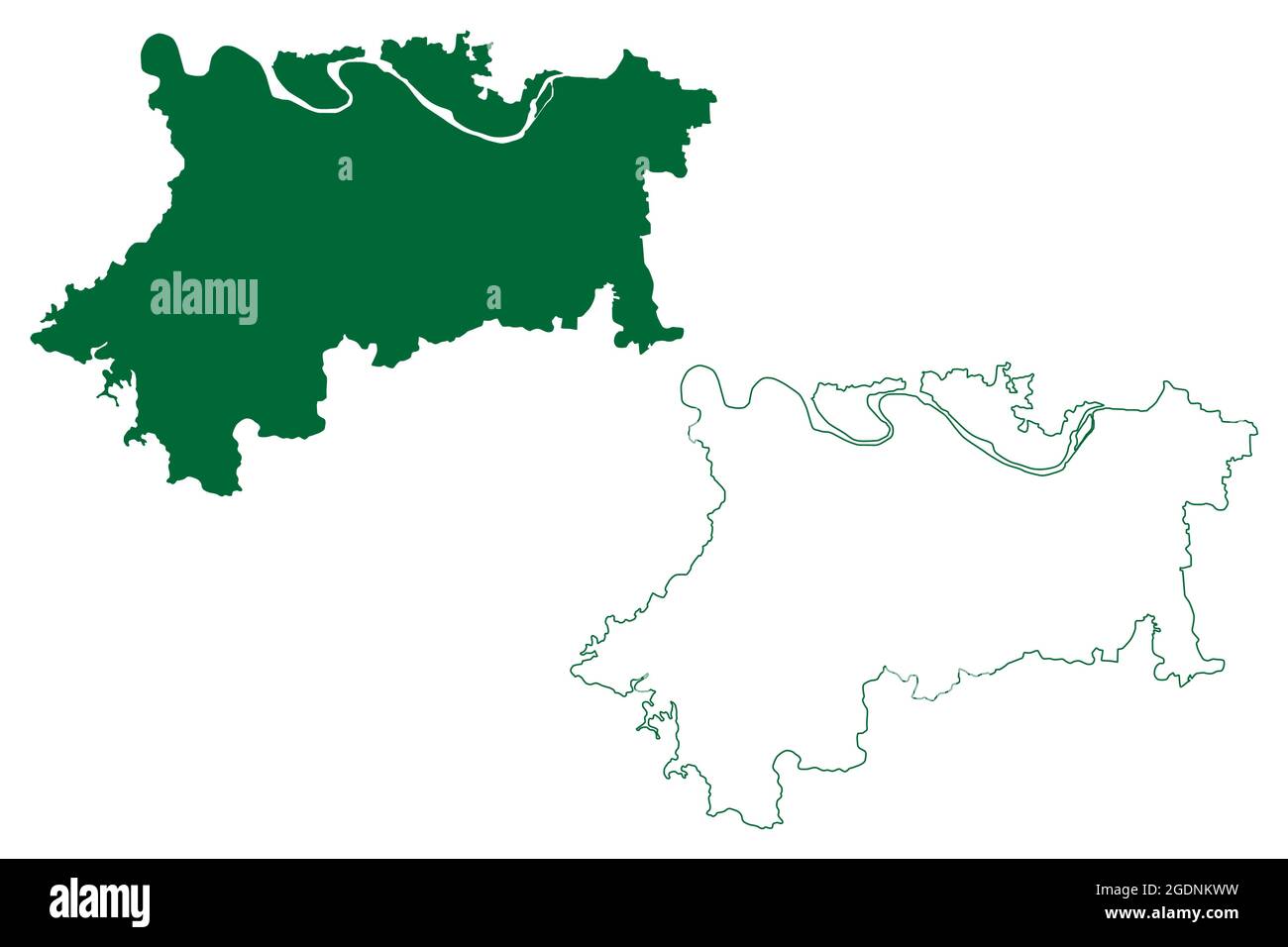 District de Mirzapur (État de l'Uttar Pradesh, République de l'Inde) carte illustration vectorielle, scribble croquis carte de Mirzapur Illustration de Vecteur