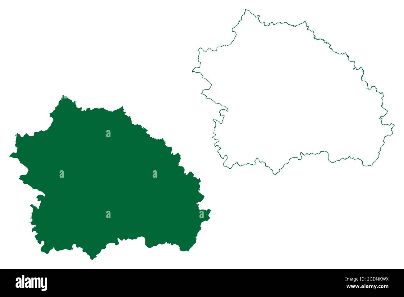 District de Mainpuri (État de l'Uttar Pradesh, République de l'Inde) carte illustration vectorielle, scribble esquisse carte de Mainpuri Illustration de Vecteur