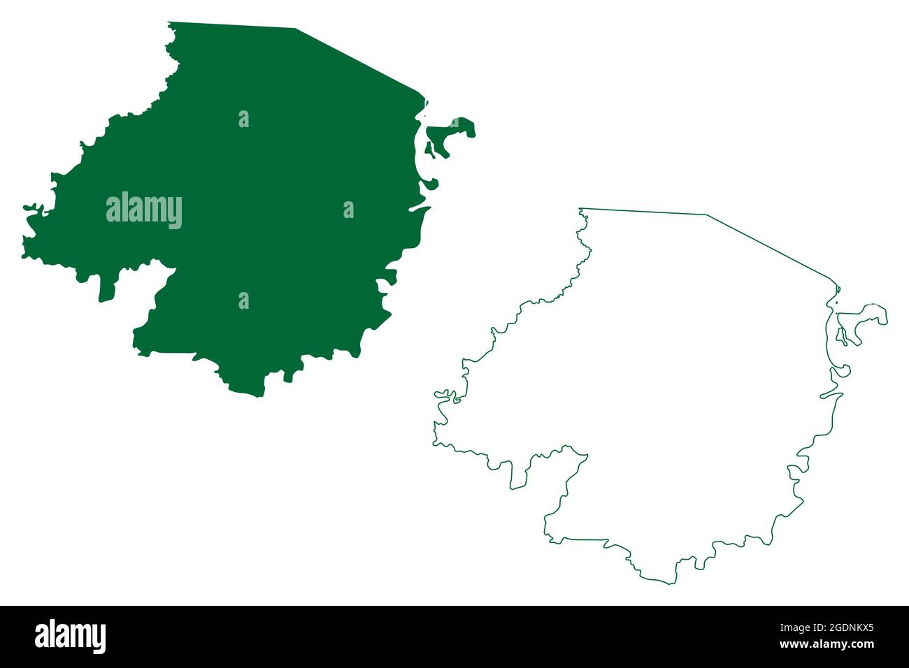 District de Maharajganj (État de l'Uttar Pradesh, République de l'Inde) carte illustration vectorielle, scribble esquisse carte de Maharajganj Illustration de Vecteur
