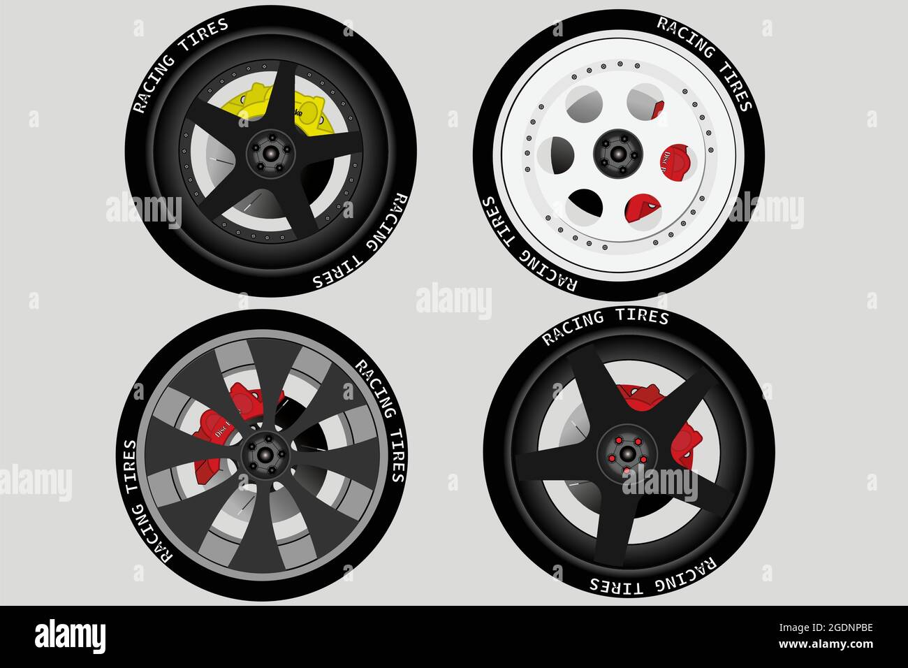 vecteur de roue de voiture, vecteur de roue de voiture de course, correspondant à votre illustration de voiture. Illustration de Vecteur